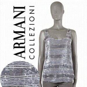 Armani Collezioni Sequins Sleeveless Top SZ medium